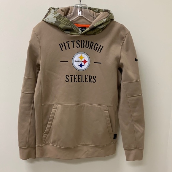 Nike Other - Pittsburgh Steelers Nike 2019 Salute to Service Pullover Hoodie Khaki Youth L
